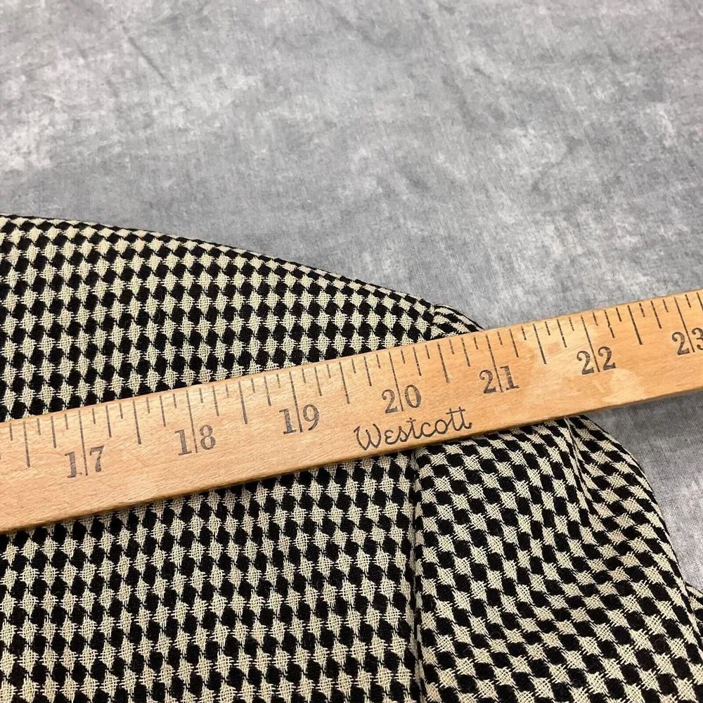 Christian St John Tallia Uomo  Blazer Men 46R Black Beige Diamond Jacket USA VTG